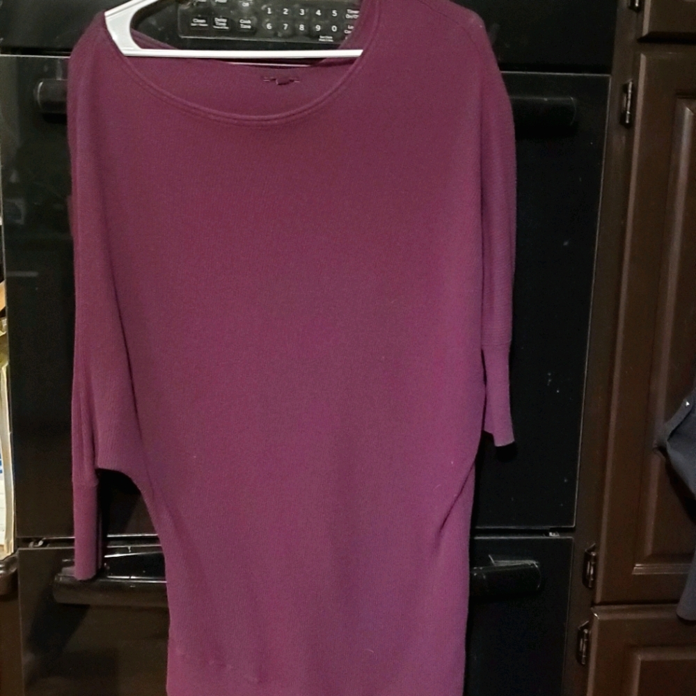 Purple asymmetrical sweater. Express  Large
